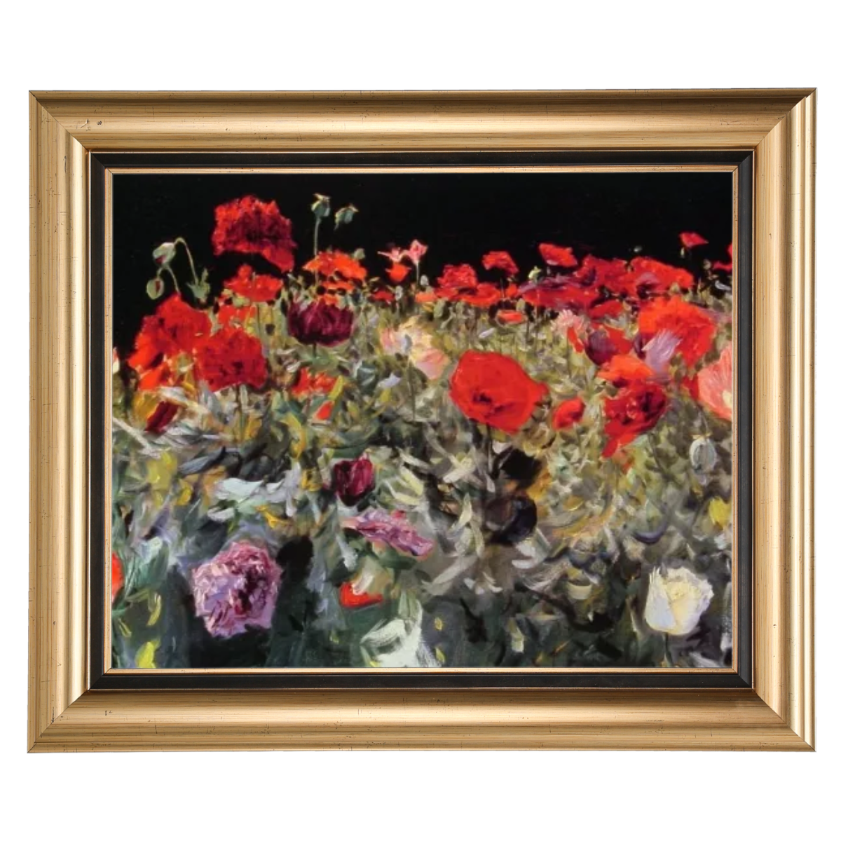 Poppies- Metall Blumen Wandkunstdrucke Dekor für Wohnzimmer