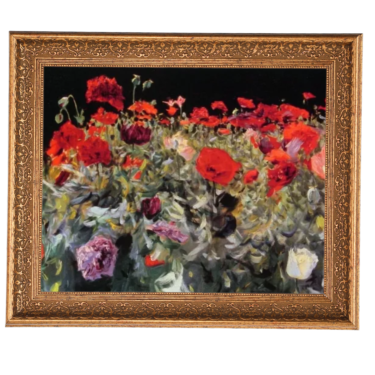 Poppies- Metall Blumen Wandkunstdrucke Dekor für Wohnzimmer