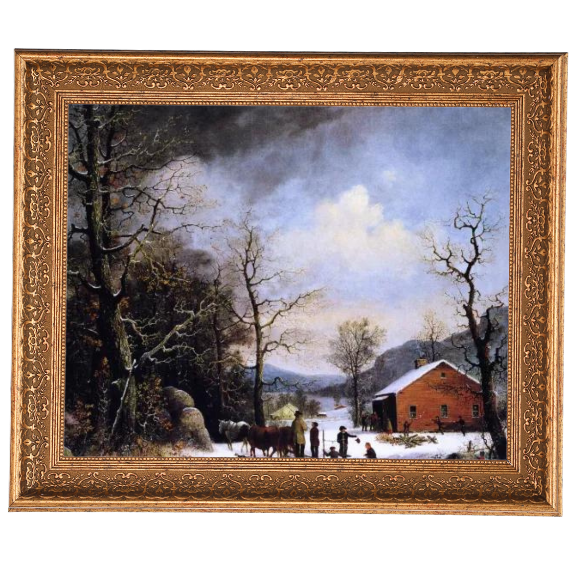 WINTER SCENE - Vintage Winter Wandkunstdrucke Dekor für Wohnzimmer