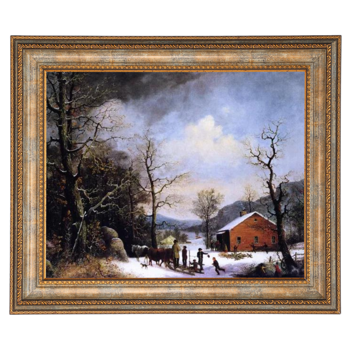 WINTER SCENE - Vintage Winter Wandkunstdrucke Dekor für Wohnzimmer