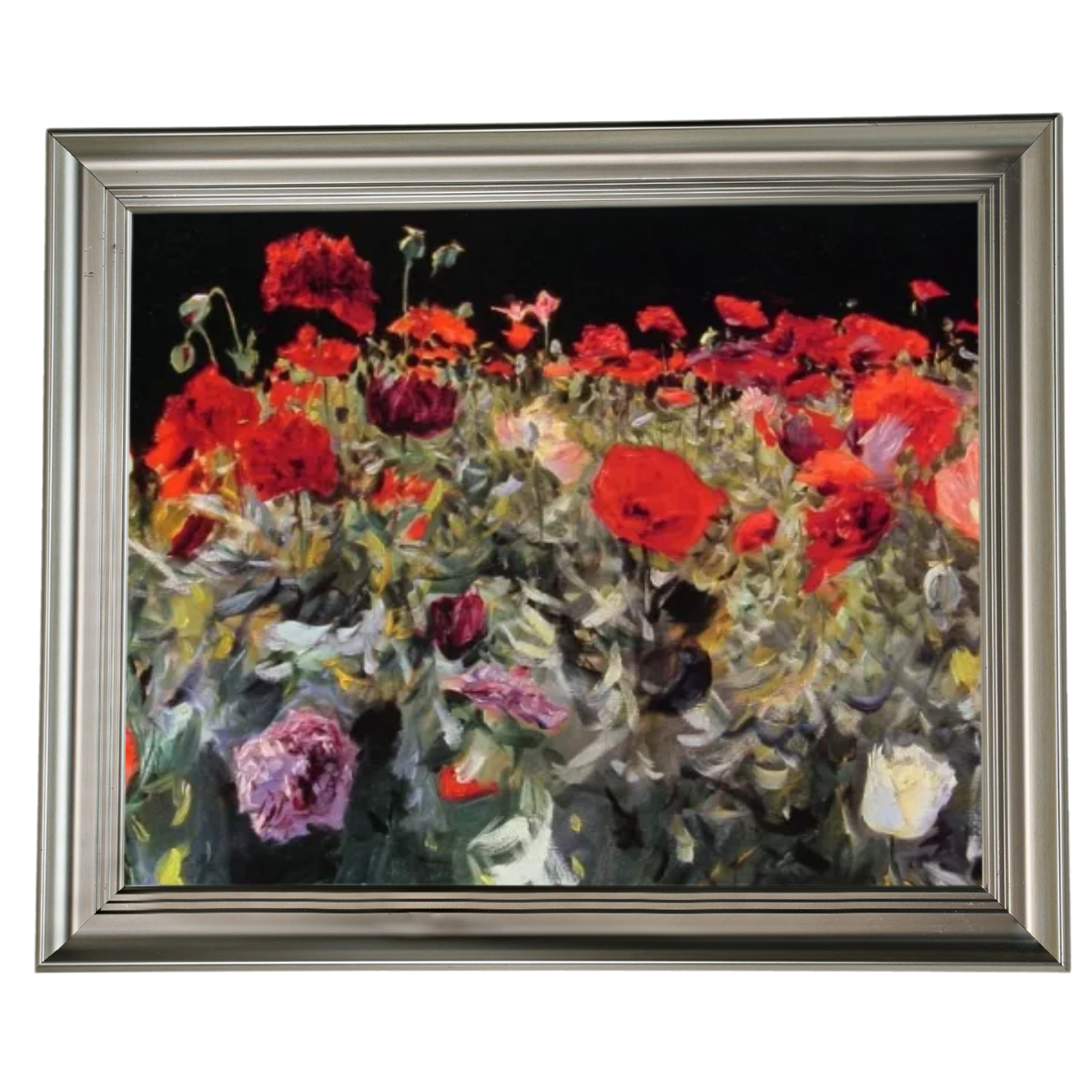 Poppies- Metall Blumen Wandkunstdrucke Dekor für Wohnzimmer