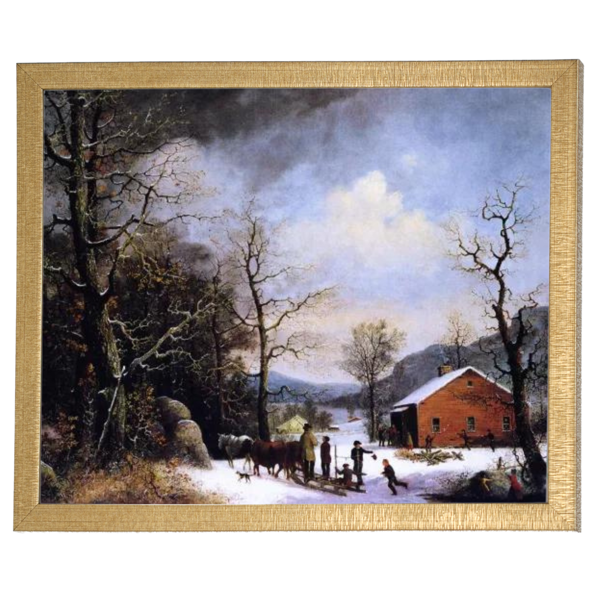 WINTER SCENE - Vintage Winter Wandkunstdrucke Dekor für Wohnzimmer