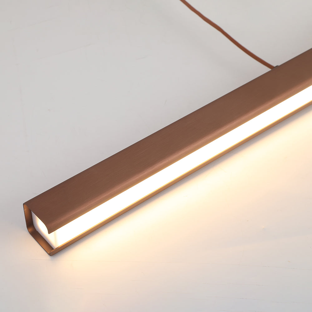 Edge Moderne LED Pendelleuchte Linear Schwarz/Braun Esszimmer Metall