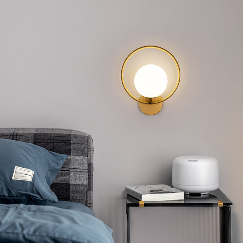 Valentina Modern LED Wandleuchte Schwarz/Gold Glass Schlafzimmer/Flur