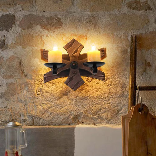 Austin Designer LED Wandlampe Innen Holz Wohnzimmer/Arbeitszimmer