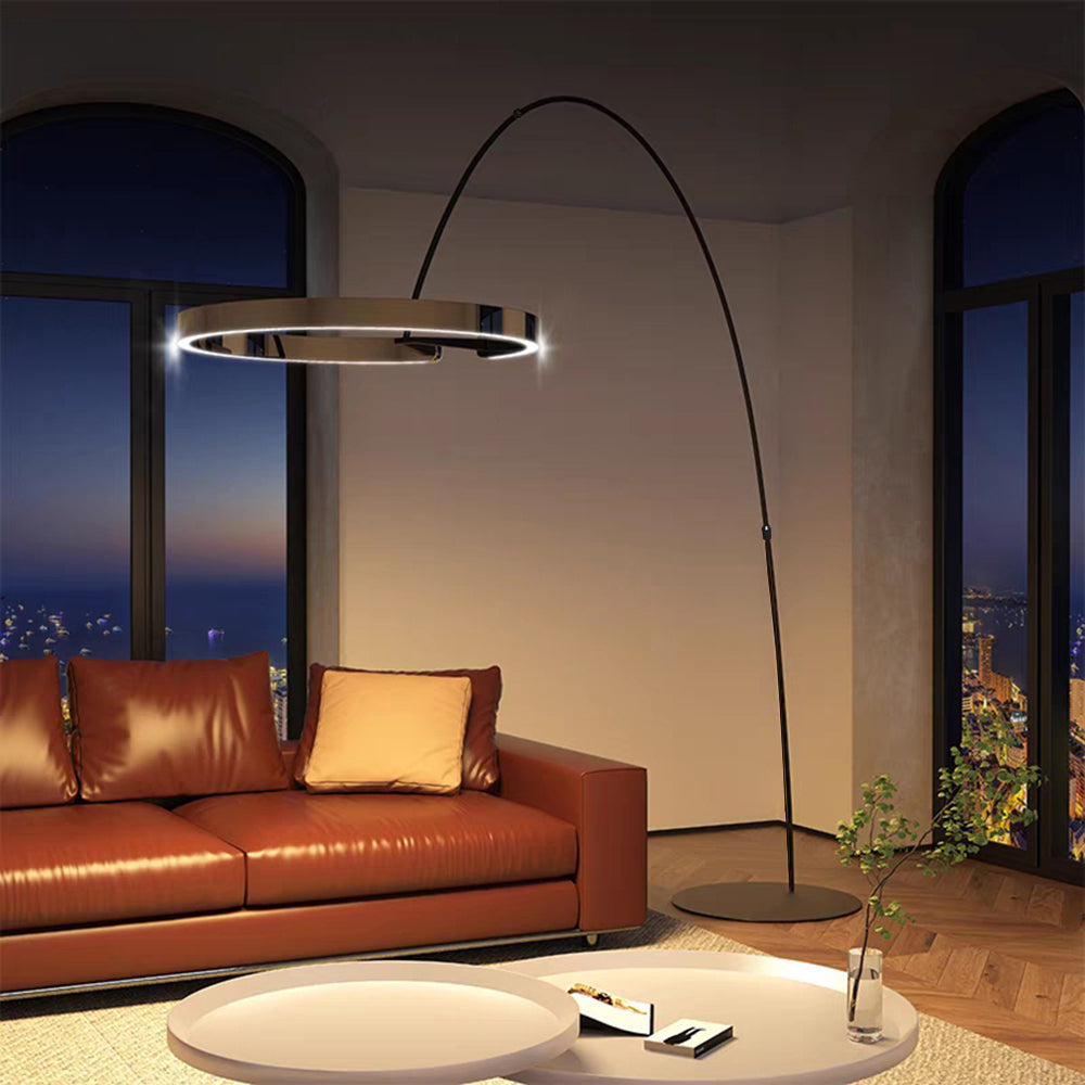 modern led stehlampe schwarz/gold schlaf/wohnzimmer metall | las sola