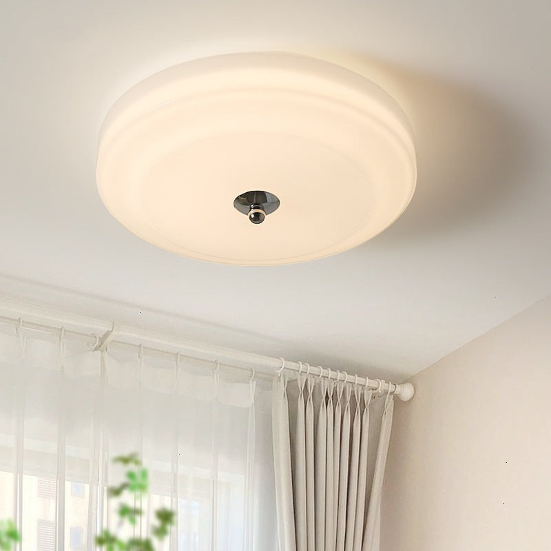 Hailie Design Kreisförmige LED Deckenleuchte aus Metall/Glas, weiß, für Schlafzimmer/Wohnzimmer