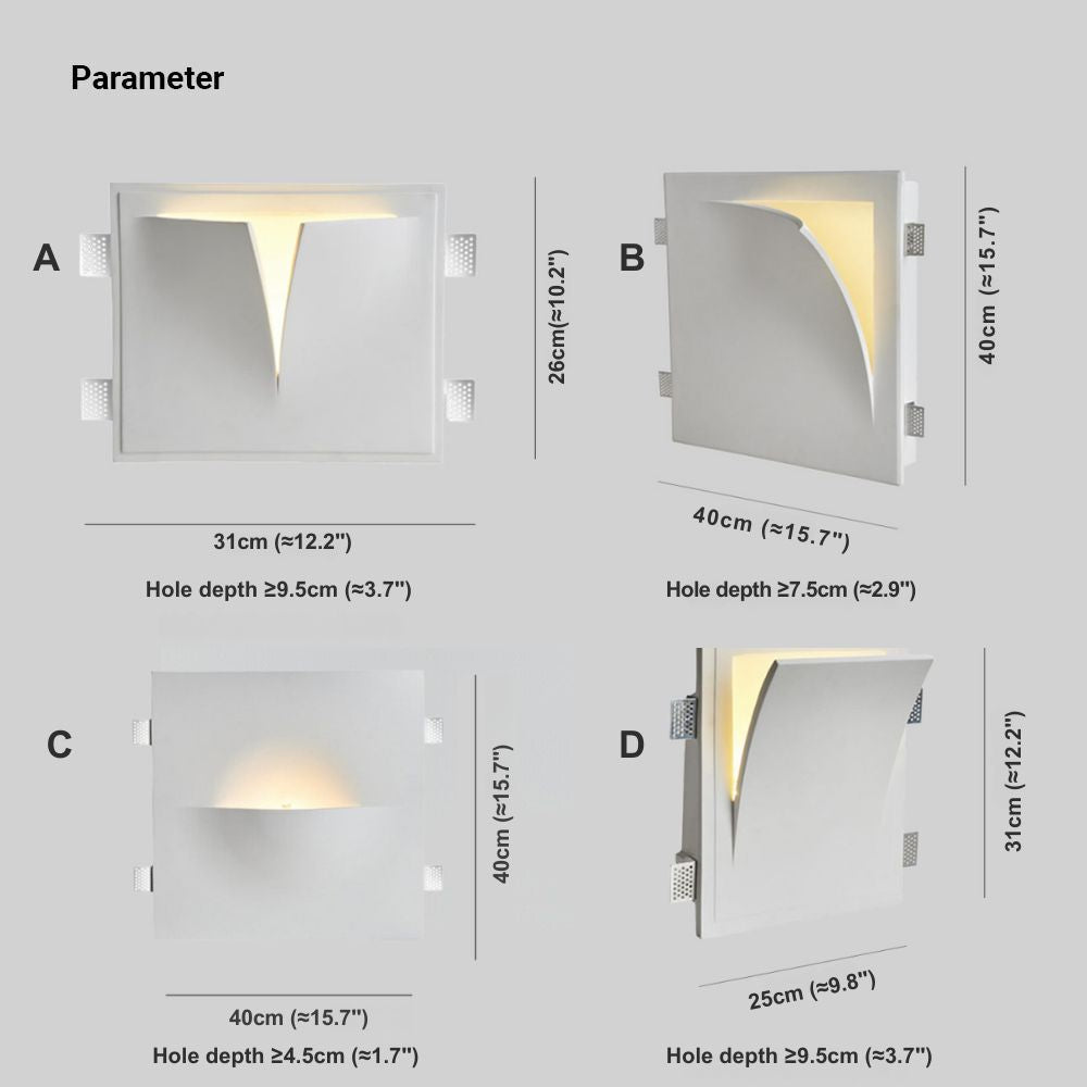 Elif Modern LED Wandleuchte Metall/Putz Weiß Wohnzimmer