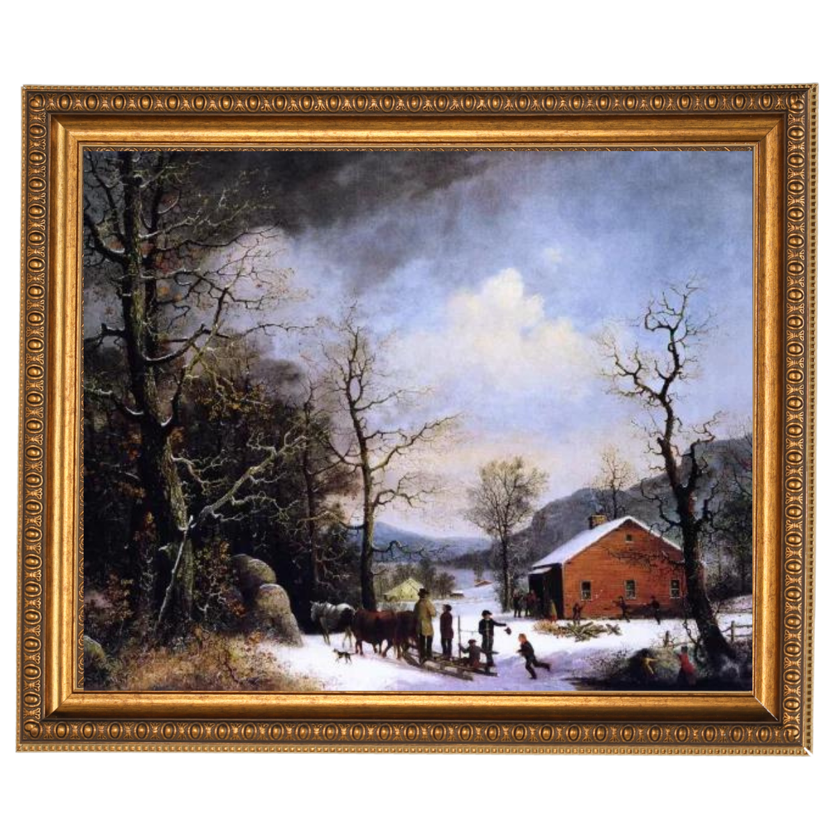 WINTER SCENE - Vintage Winter Wandkunstdrucke Dekor für Wohnzimmer