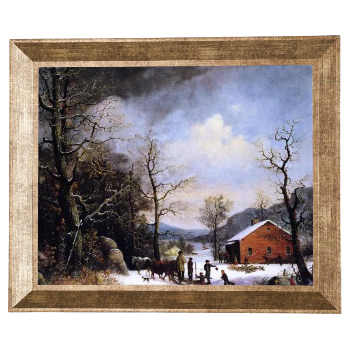 WINTER SCENE - Vintage Winter Wandkunstdrucke Dekor für Wohnzimmer