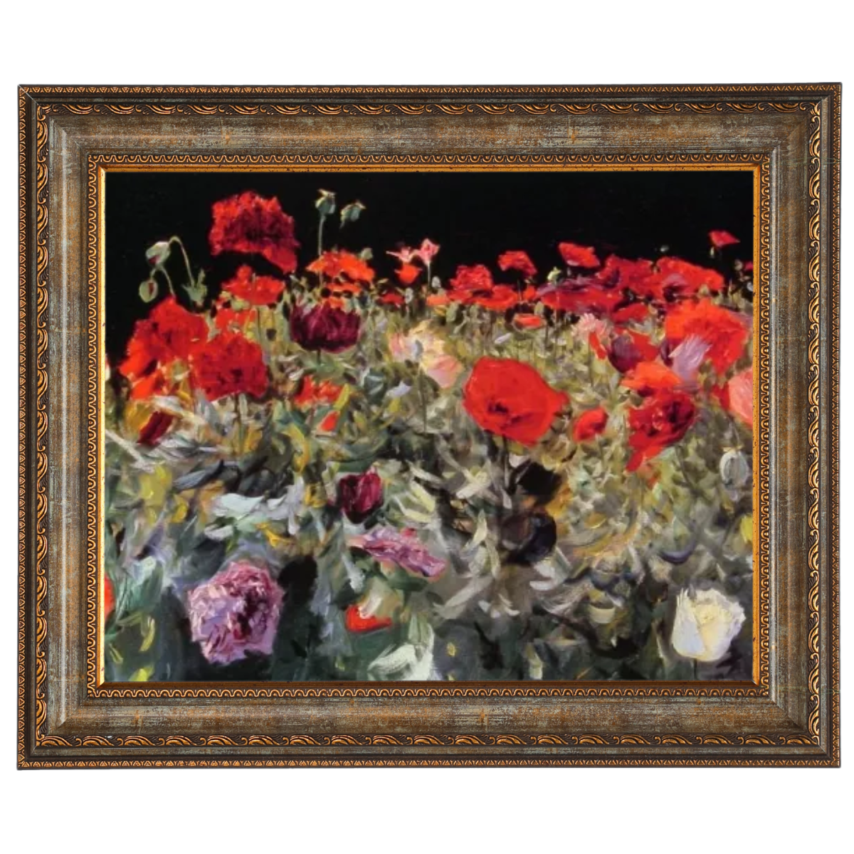 Poppies- Metall Blumen Wandkunstdrucke Dekor für Wohnzimmer