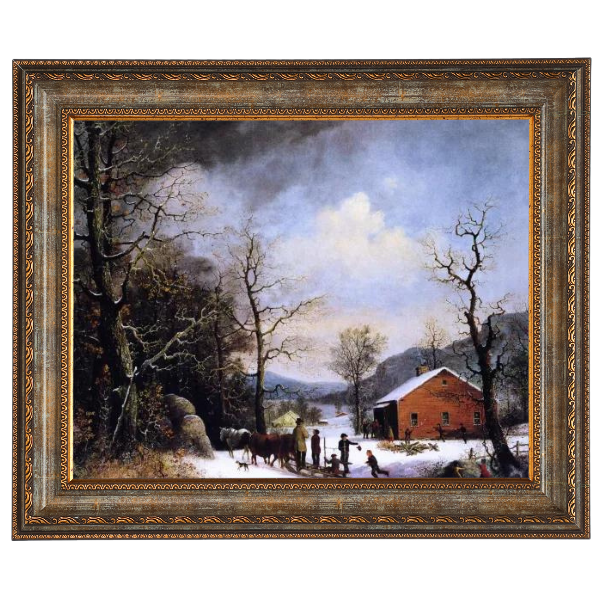 WINTER SCENE - Vintage Winter Wandkunstdrucke Dekor für Wohnzimmer