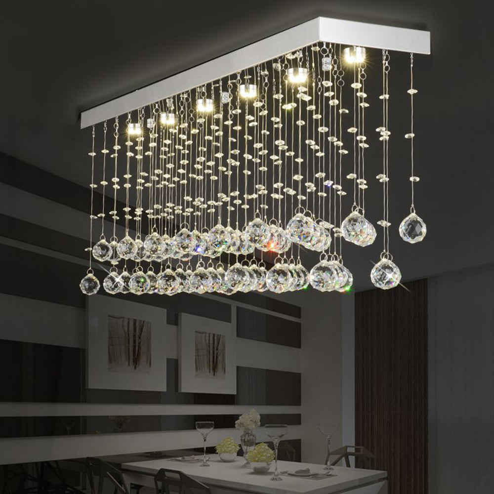 Olivia Modern LED Metall Multi Deckenleuchte Silber Wohnzimmer
