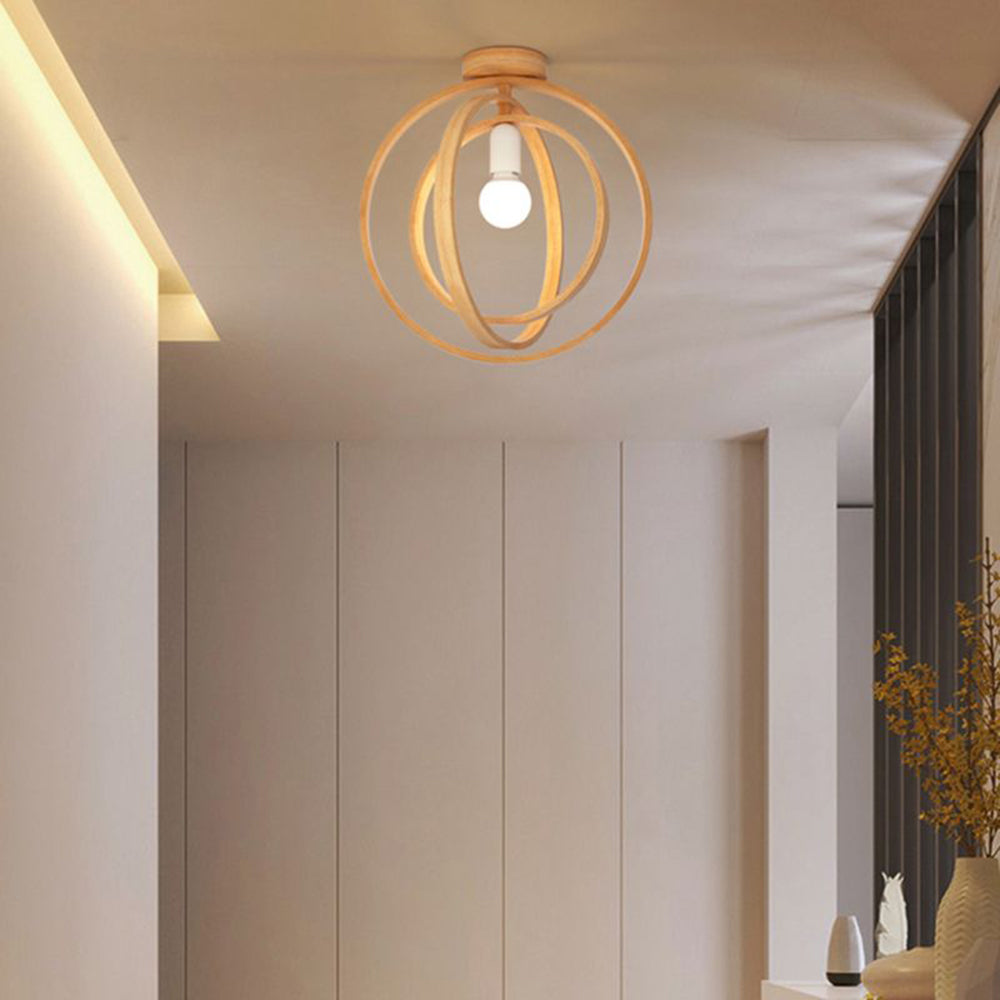 Ozawa Modern LED Geometrisch Käfig Deckenleuchte Holz/Acryl Schlafzimmer