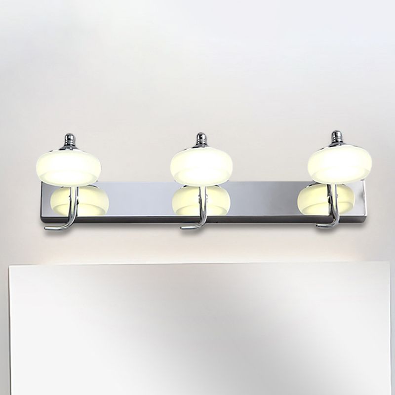 Leigh Moderne Laterne LED Wandleuchte Silber Bade/Schlafzimmer Metall Glas 2/3 Licht