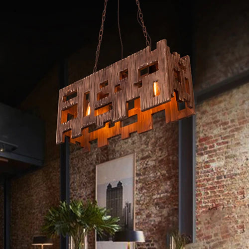 Austin Designer LED Pendelleuchte Holz/Metall Wohnzimmer/Esszimmer