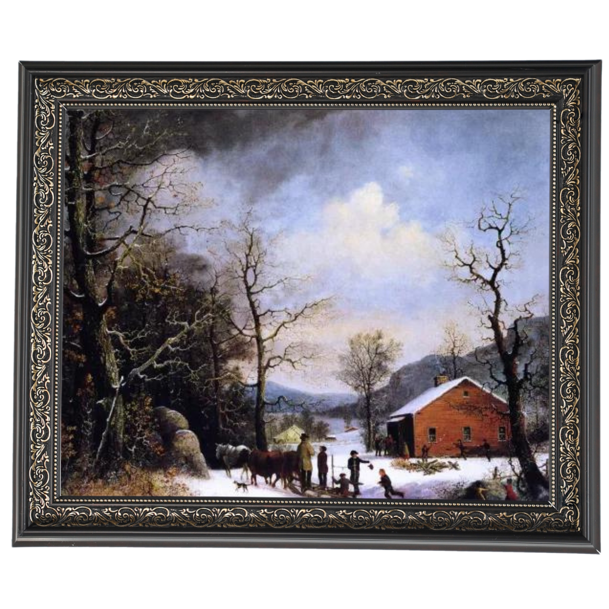 WINTER SCENE - Vintage Winter Wandkunstdrucke Dekor für Wohnzimmer