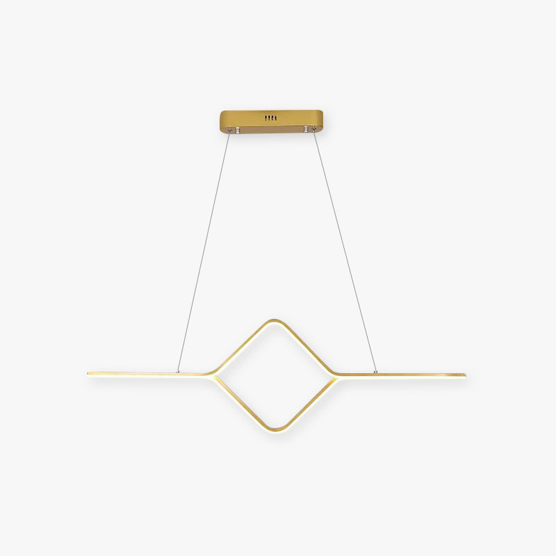 Bouvet Pendelleuchten, Linear Quadrat, Schwarz/Gold, LED, Schlafzimmer