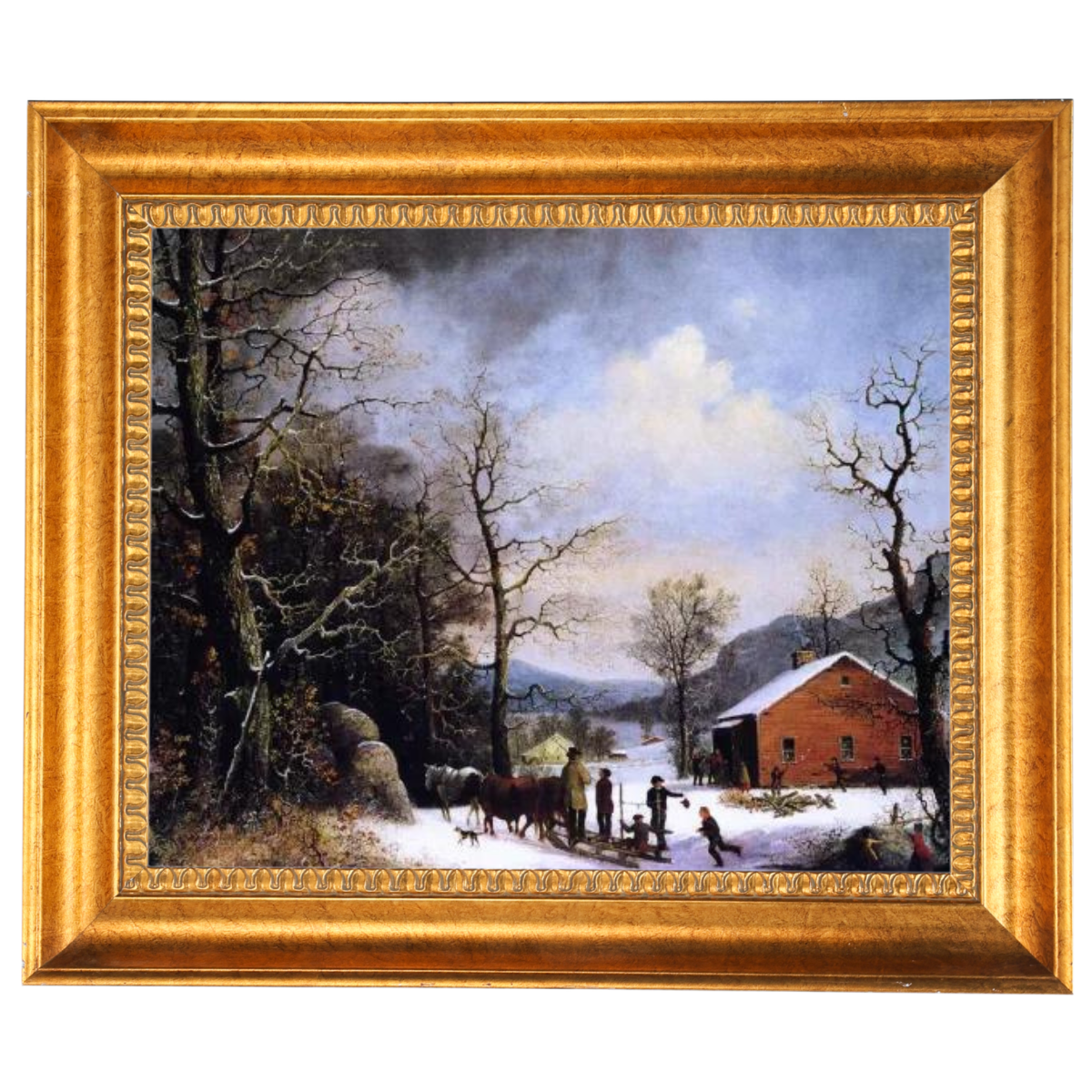 WINTER SCENE - Vintage Winter Wandkunstdrucke Dekor für Wohnzimmer