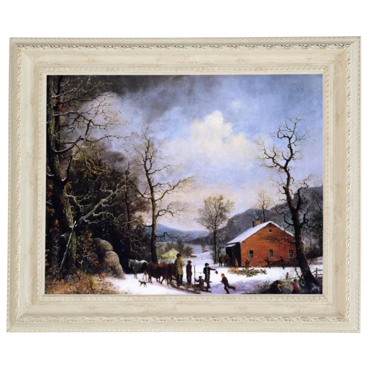 WINTER SCENE - Vintage Winter Wandkunstdrucke Dekor für Wohnzimmer