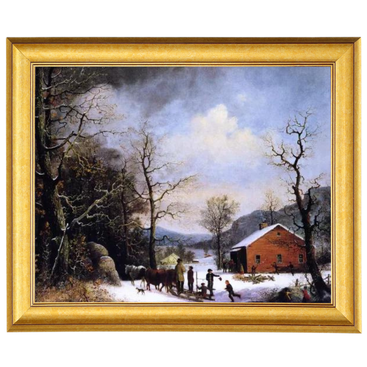 WINTER SCENE - Vintage Winter Wandkunstdrucke Dekor für Wohnzimmer