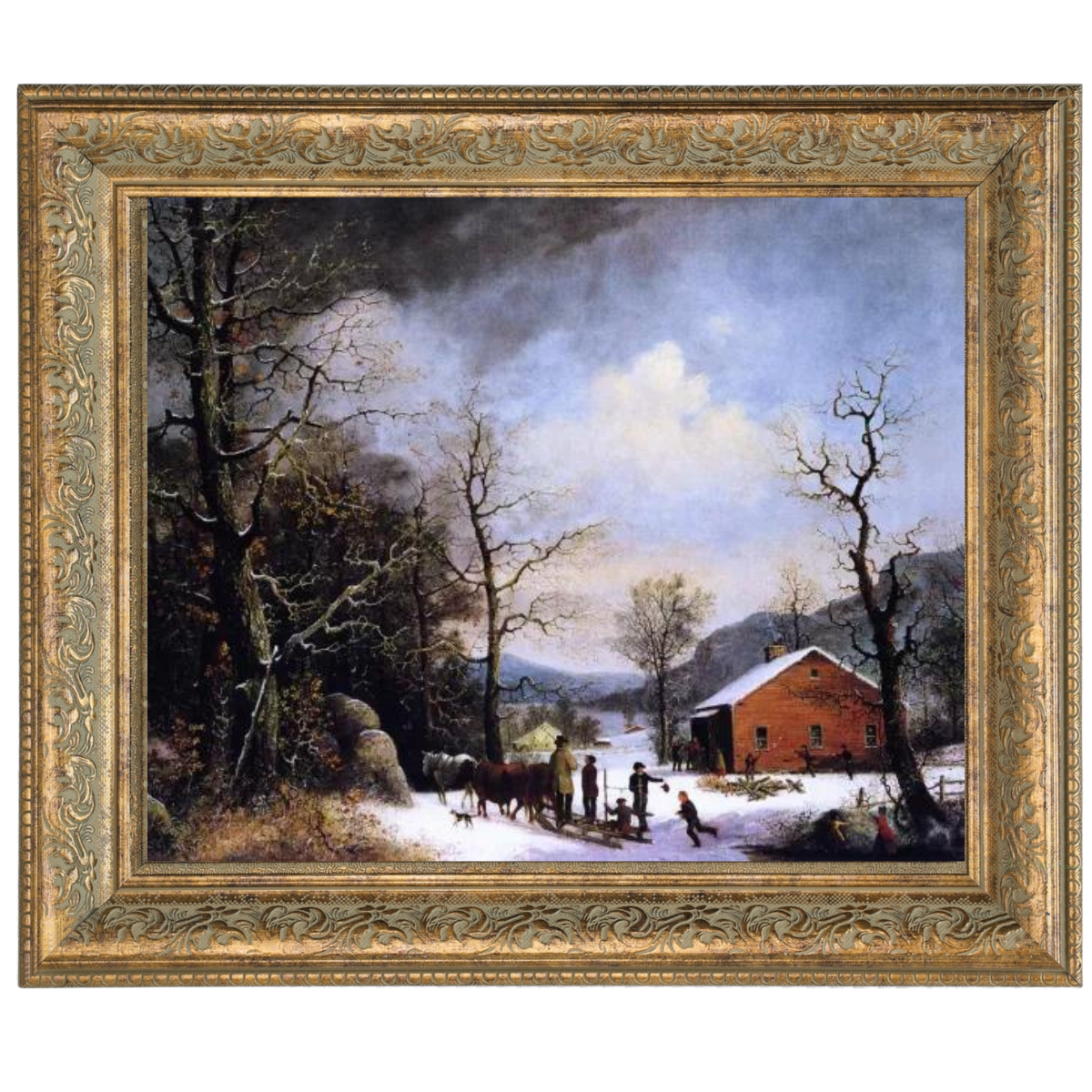 WINTER SCENE - Vintage Winter Wandkunstdrucke Dekor für Wohnzimmer