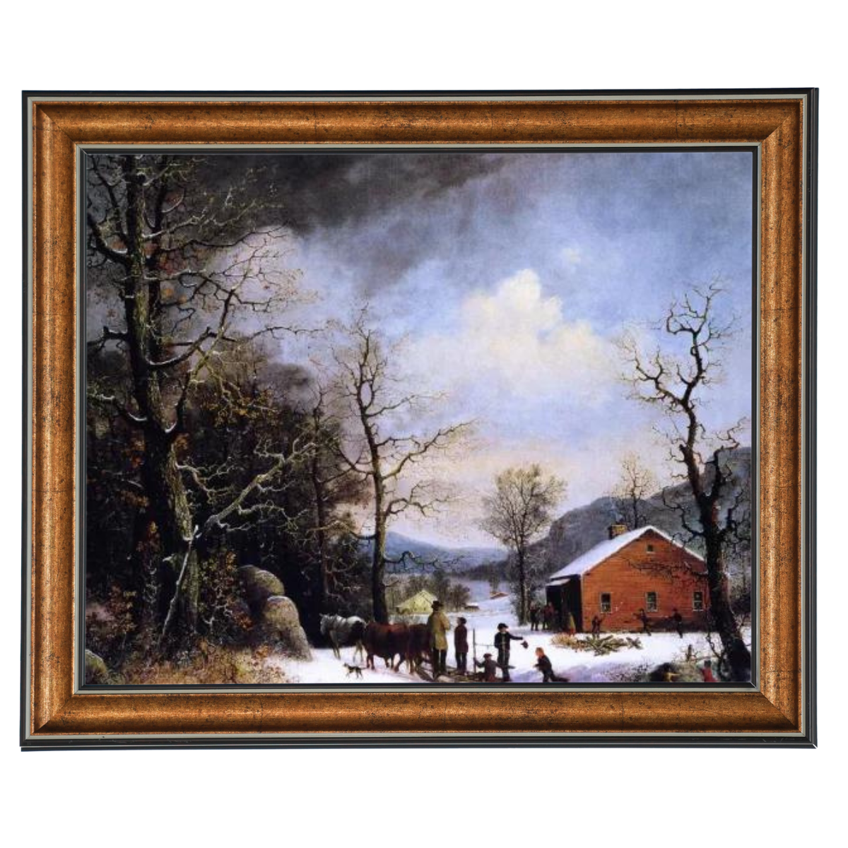 WINTER SCENE - Vintage Winter Wandkunstdrucke Dekor für Wohnzimmer