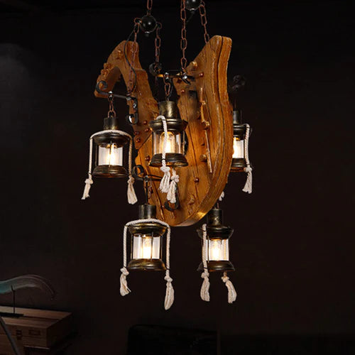 Austin Designer LED Pendelleuchte Wohnzimmer/Esszimmer Metall/Holz
