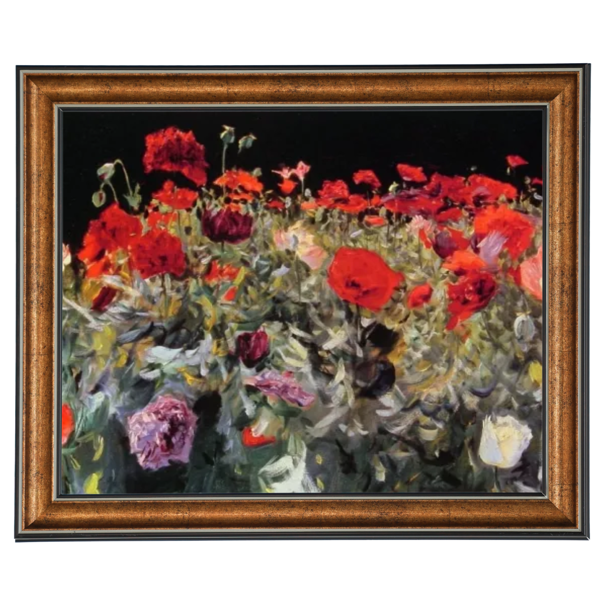 Poppies- Metall Blumen Wandkunstdrucke Dekor für Wohnzimmer