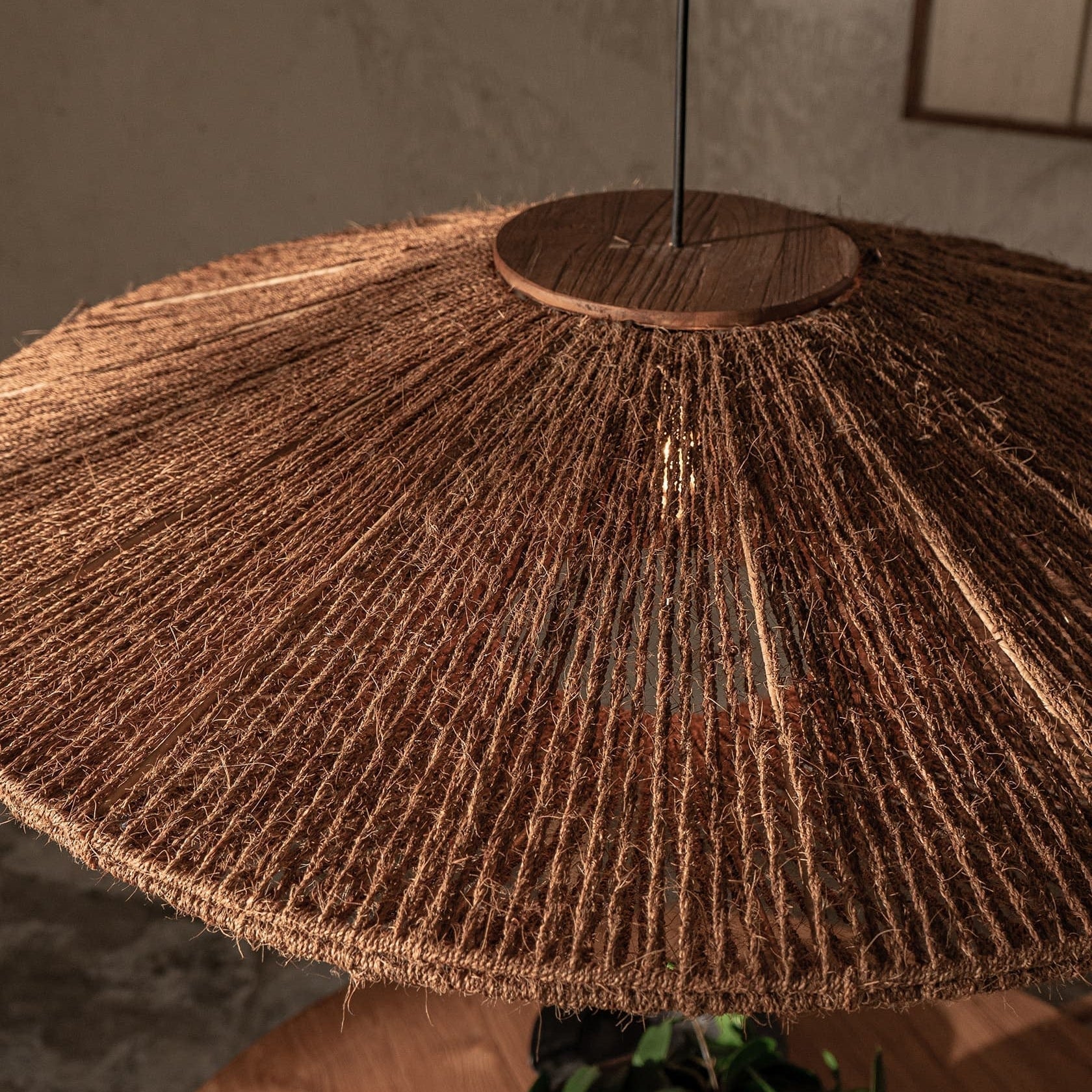 Muto Rustikal Pendelleuchte Rattan Wohnzimmer Schlafzimmer Esszimmer