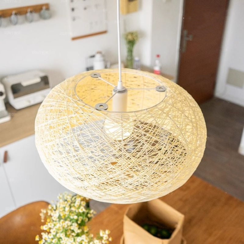 Ritta Design Nest Metall Rattan LED Pendelleuchte Esszimmer Schlafzimmer