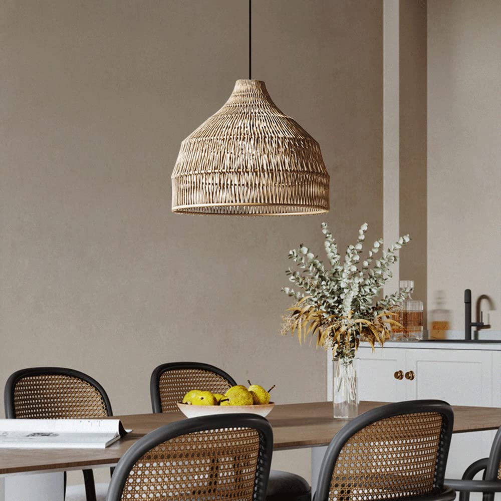 Muto Vintage Pendelleuchte Rattan Arbeitszimmer/Schlafzimmer