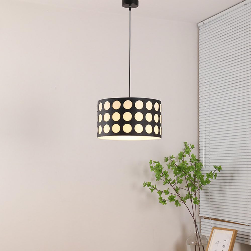 Hailie Retro Rund LED Pendelleuchte Metall/Textil Ess/Wohnzimmer