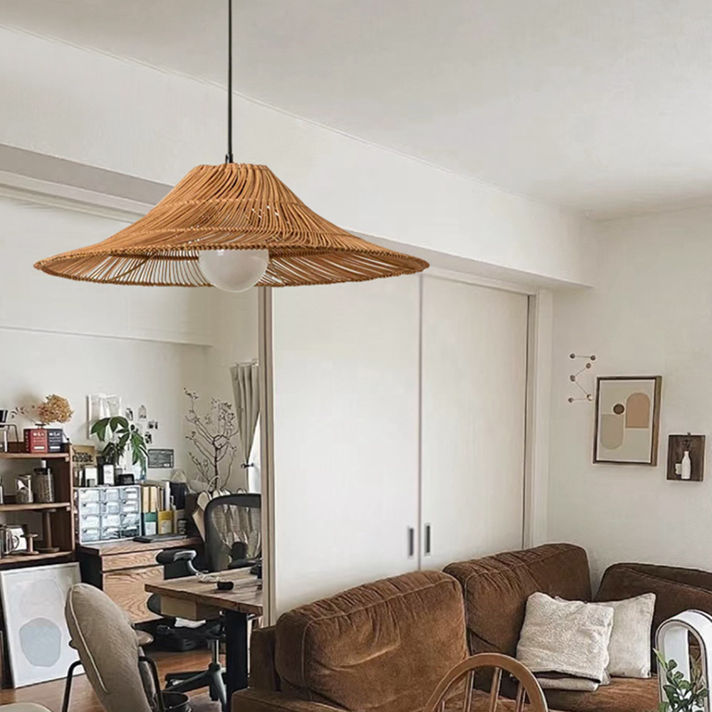 Muto Jahrgang Pendelleuchte Rattan Wohnzimmer Schlafzimmer Esszimmer