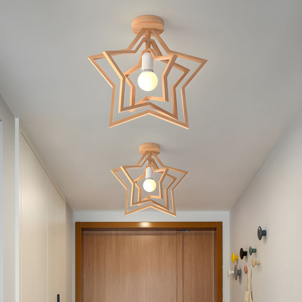 Ozawa Modern LED Geometrisch Käfig Deckenleuchte Holz/Acryl Schlafzimmer