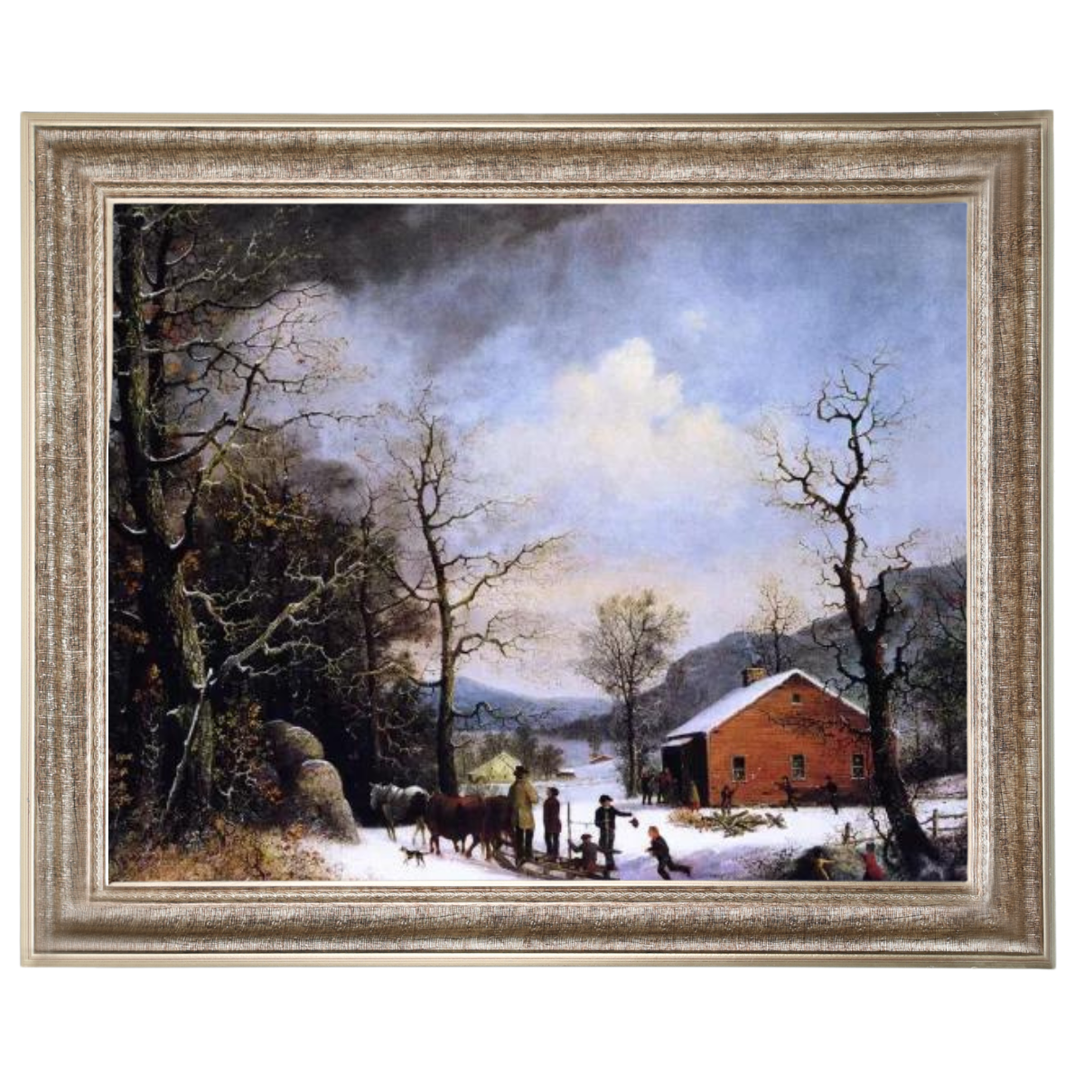 WINTER SCENE - Vintage Winter Wandkunstdrucke Dekor für Wohnzimmer