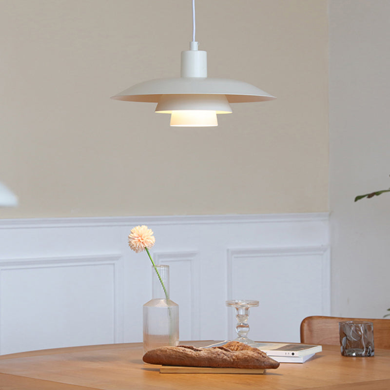 Morandi Moderne LED Pendelleuchte Weiß Holz Metall Schlafzimmer