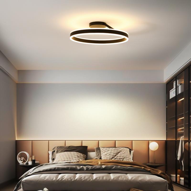Arisha Modern LED Deckenleuchte Ring Schwarz/Weiß Wohnzimmer Flur Metall