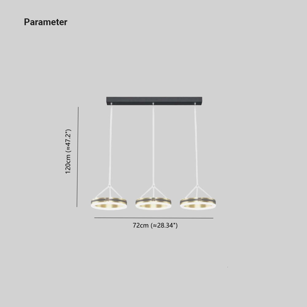 Raheel Modern LED Pendelleuchte Wohnzimmer/Esszimmer Schwarz/Gold
