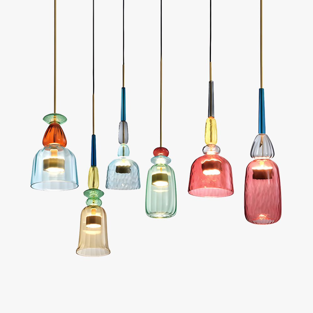 Hailie Modern LED Tasse Glas Pendelleuchte 6 Farben Wohnzimmer