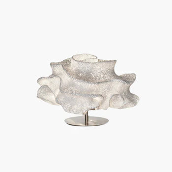Renée Modern Tischlampe Blume, Silber, Wohnzimmer, Metall
