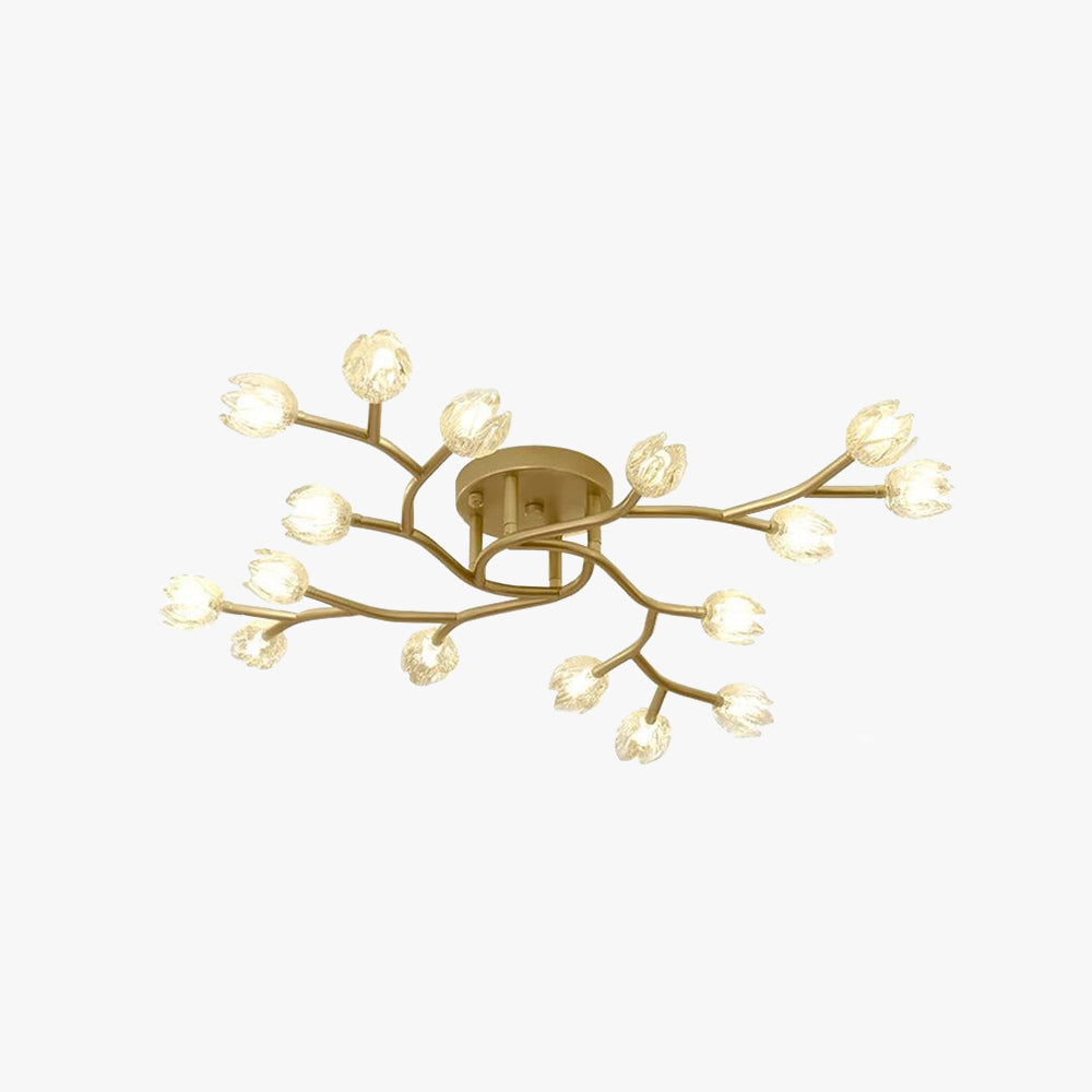 Olivia Modern LED Metall/Glas Kronleuchter Gold Wohnzimmer
