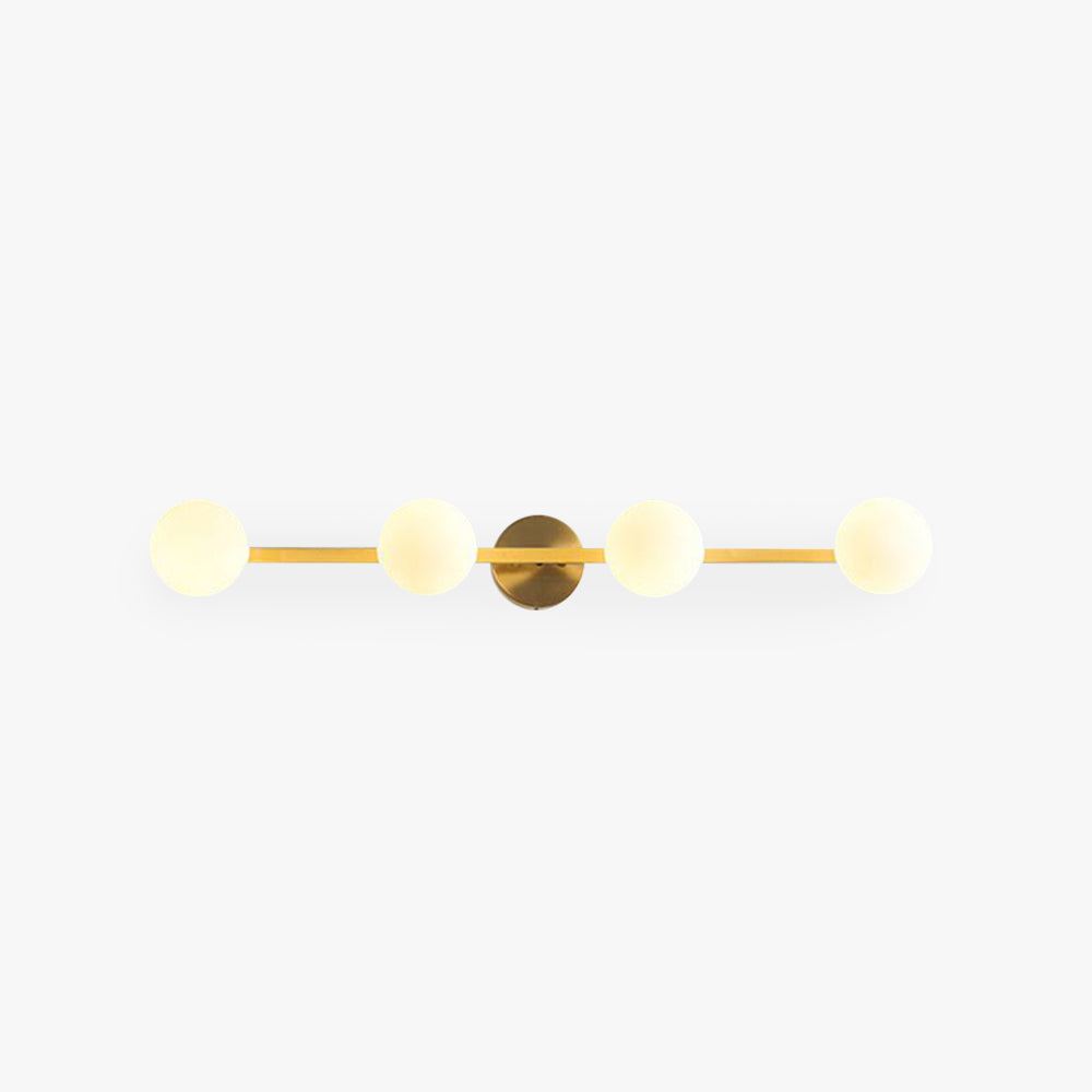Valentina Globe Linear Metall/Glas Wandleuchte, Gold, Badezimmer