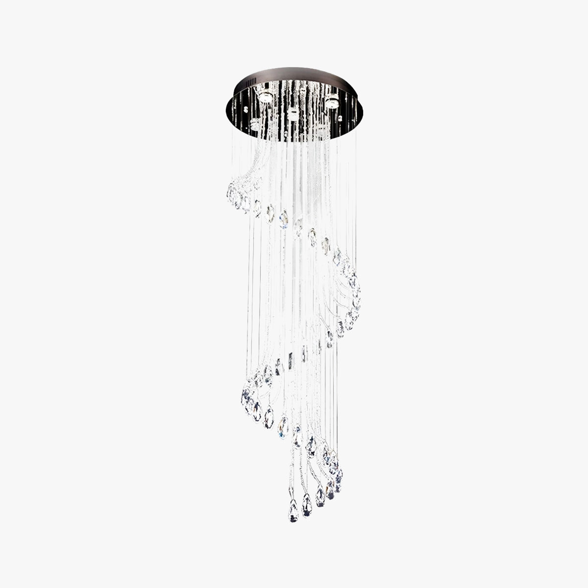 Valentina Modern Spiral Wasserfall Kristall Pendelleuchte Klar Wohnzimmer