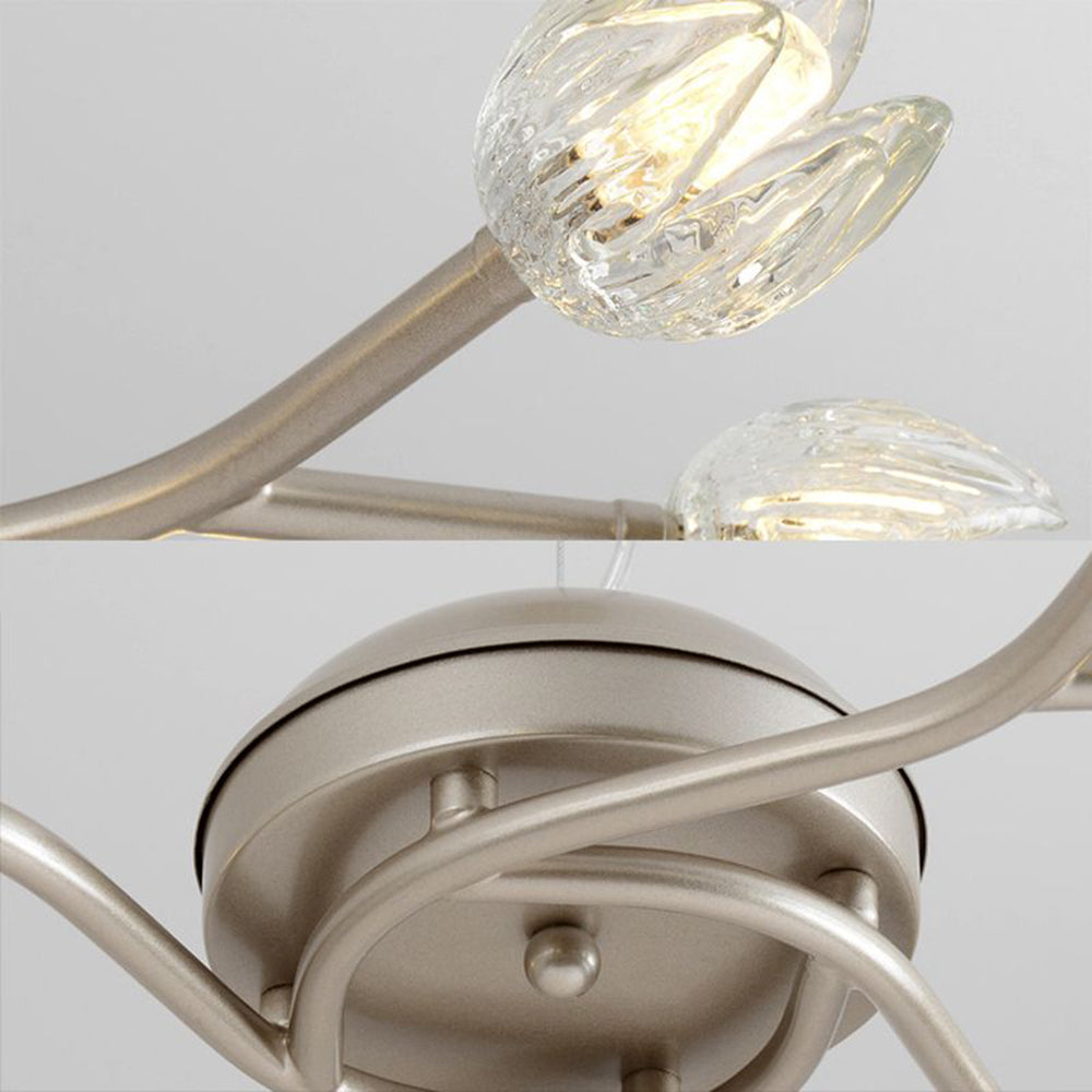 Olivia Modern LED Metall/Glas Kronleuchter Gold Wohnzimmer