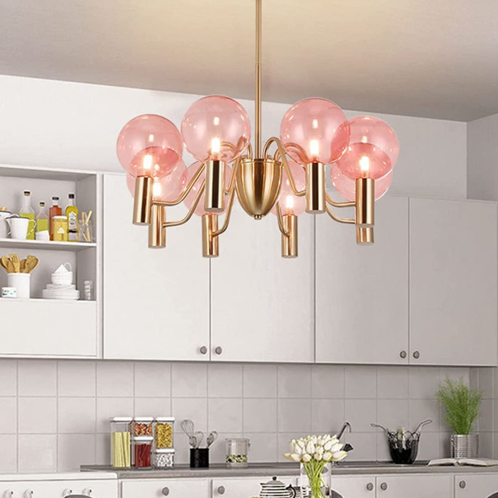 Valentina Modern LED Kronleuchter Metall Glas Wohnzimmer