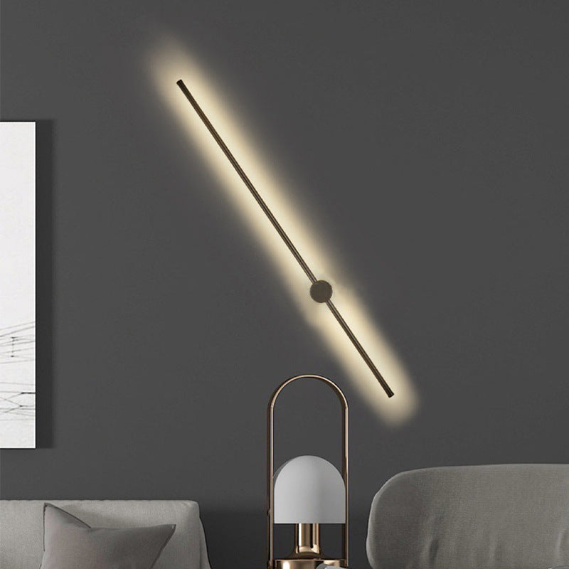 Edge Modern Lineare LED Wandleuchte Schwarz Schlaf/Wohnzimmer Schwarz Metall