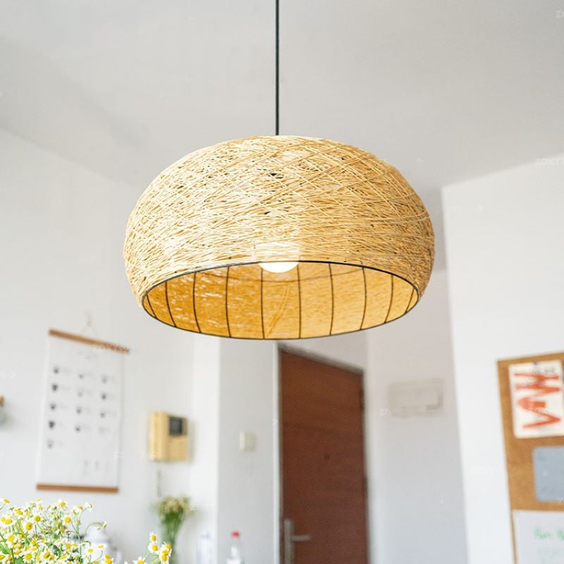 Ritta Design Nest Metall Rattan LED Pendelleuchte Esszimmer Schlafzimmer