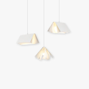 Sienna Design LED Pendelleuchte Weiß Schlafzimmer/Wohnzimmer Stoff
