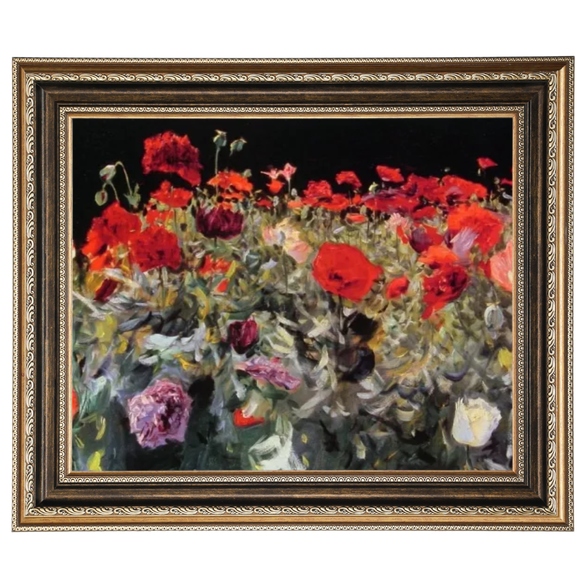 Poppies- Metall Blumen Wandkunstdrucke Dekor für Wohnzimmer